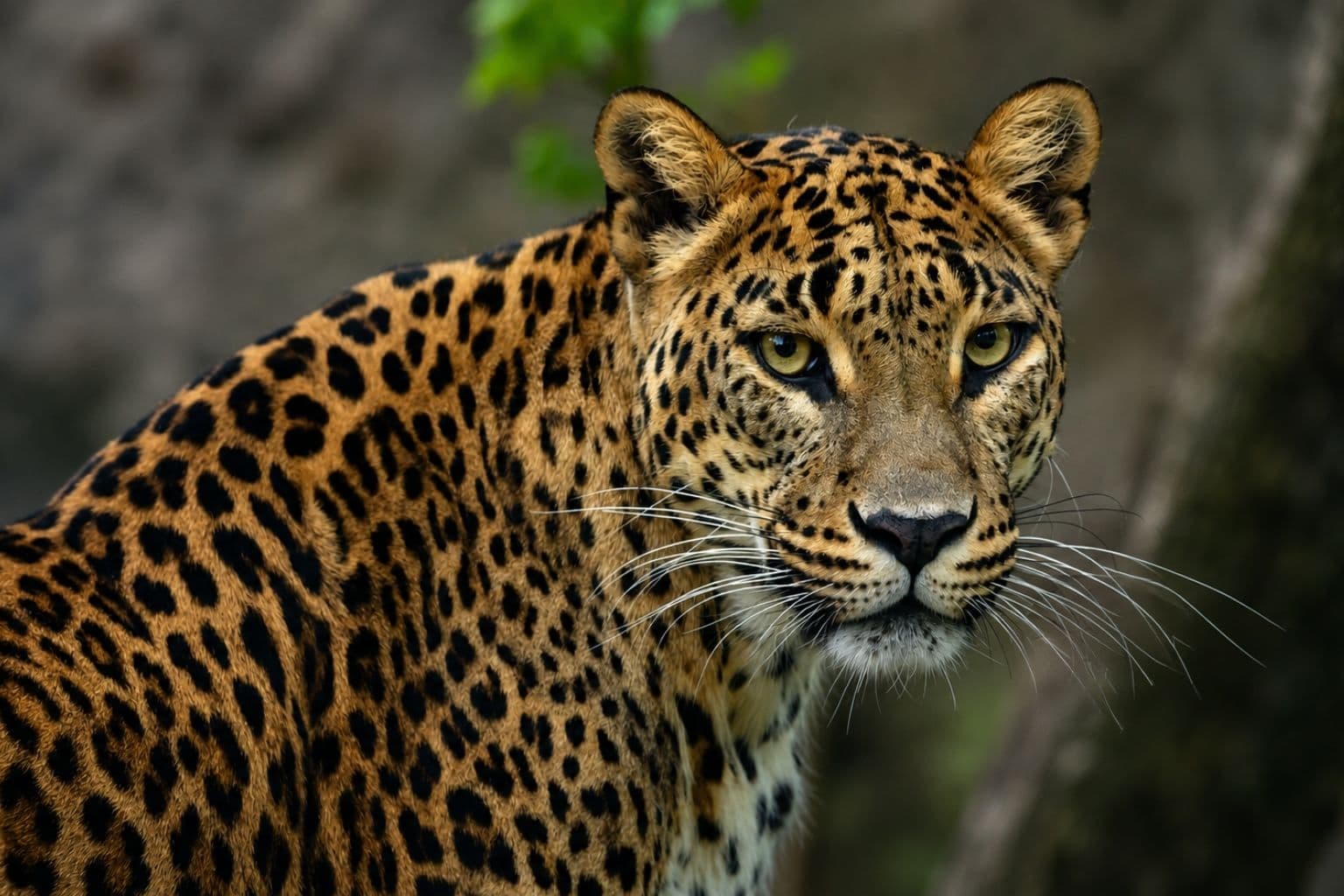 A leopard at first light on the Yala track